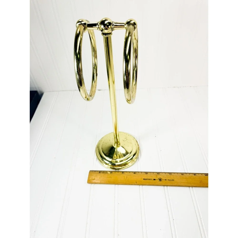 Vintage Brass Hand Towel Holder - Hollywood Regency Bathroom Decor
